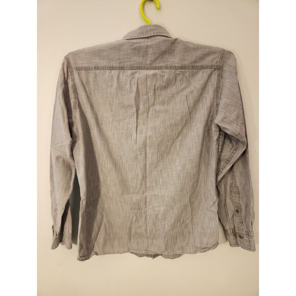 Brooks Brothers 100% Cotton Denim Shirt Mens Large Gray Long Sleeve Western - Picture 4 of 10